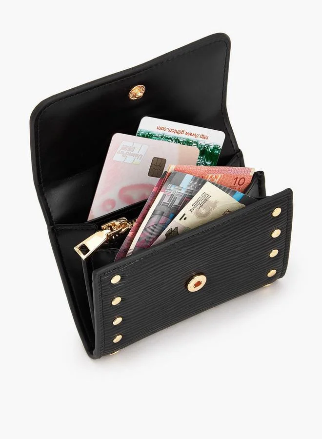 سيليست Stud Embellished Wallet with Button Closure